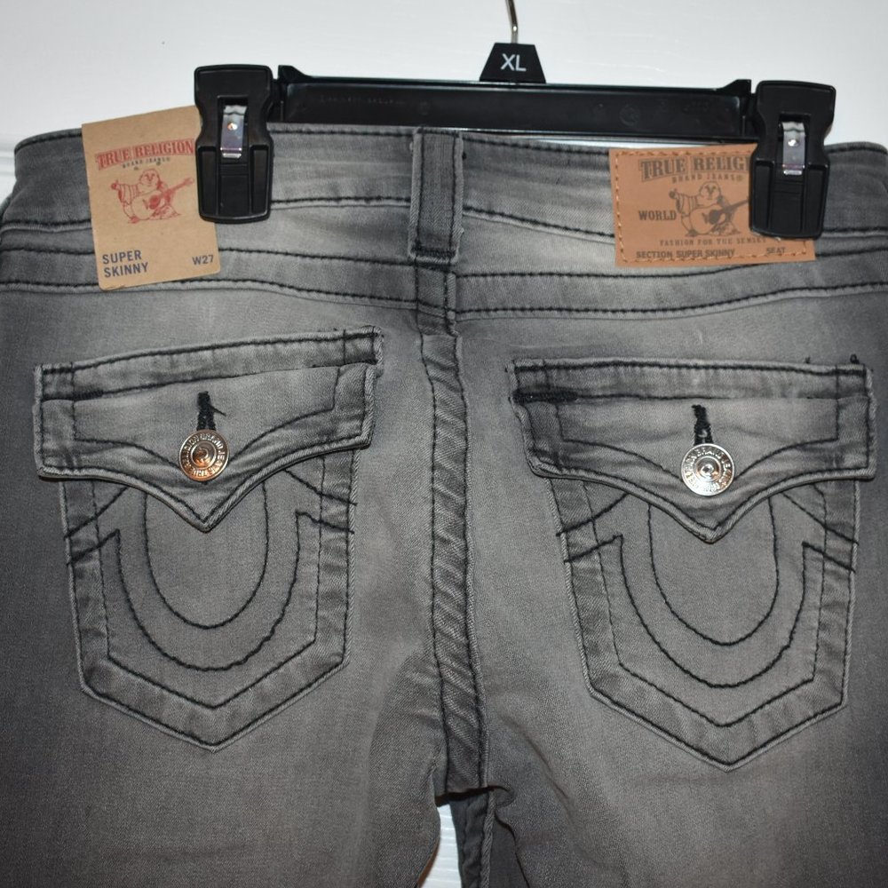 True Religion Woman Gray Skinny Jeans SZ 27 NWT